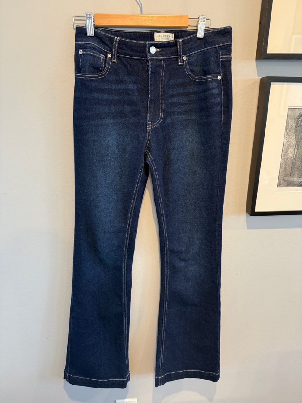 Harper Heritage Women's Dark Indigo Flare Jeans - Classic Fit, High Waist